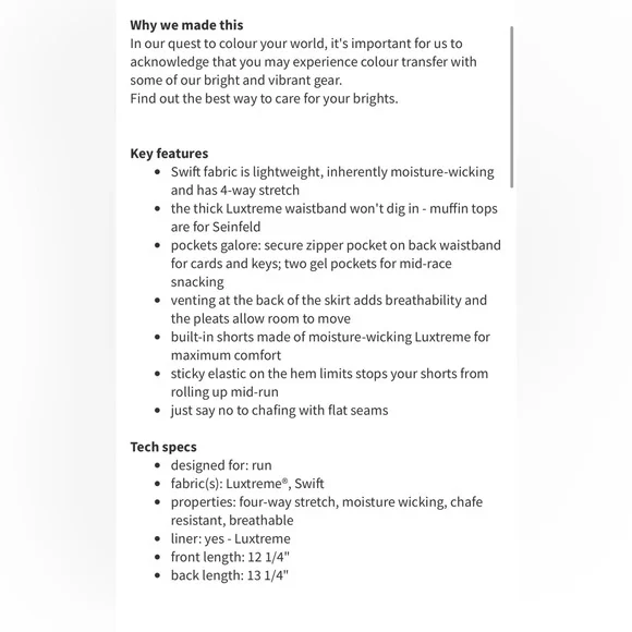 lululemon athletica Run: Pace Setter Skirt - Black - Picture 5 of 5